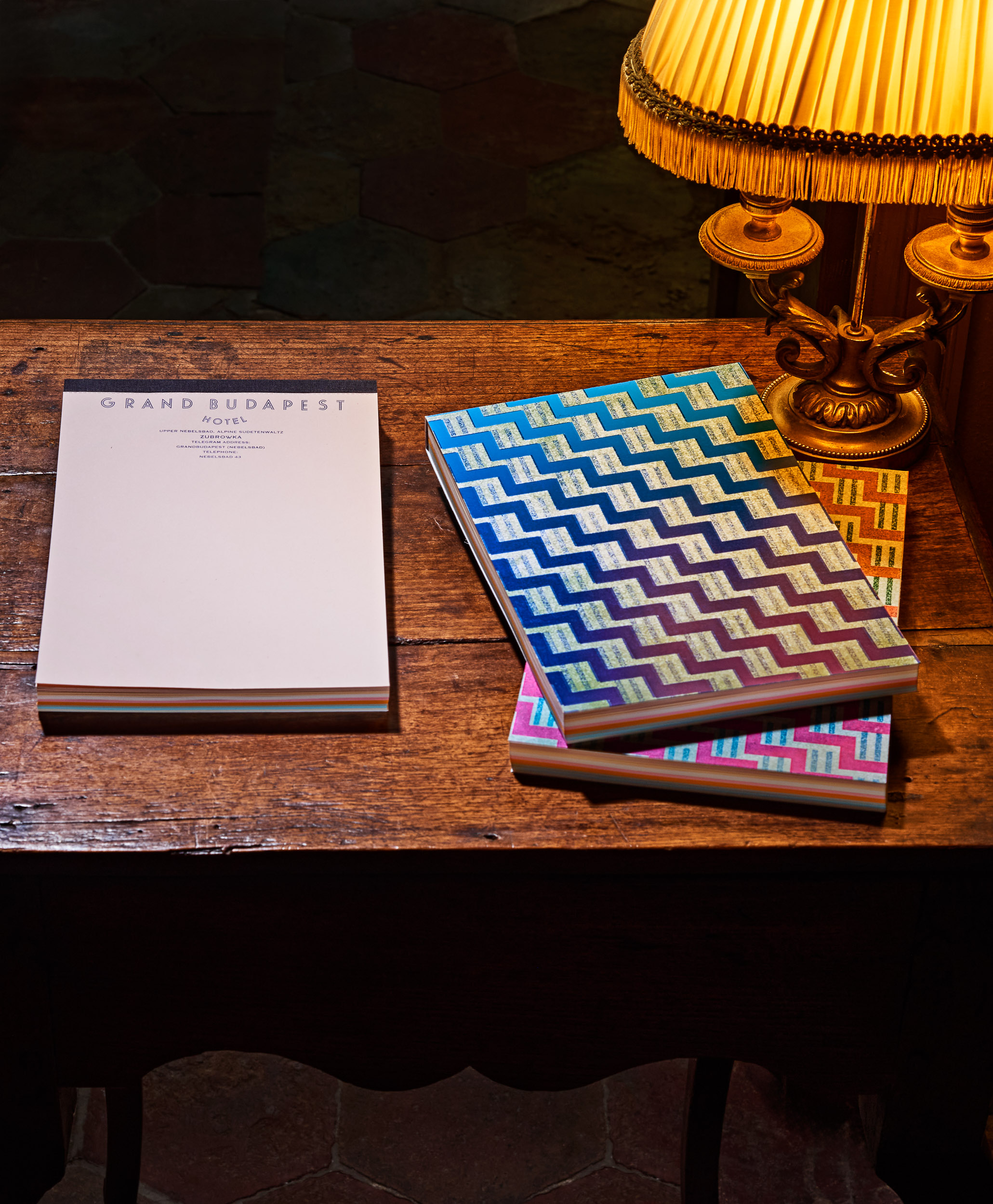 Wes Anderson letter paper notepad by Astier de Villatte, still life photography by Emmanuel Pineau