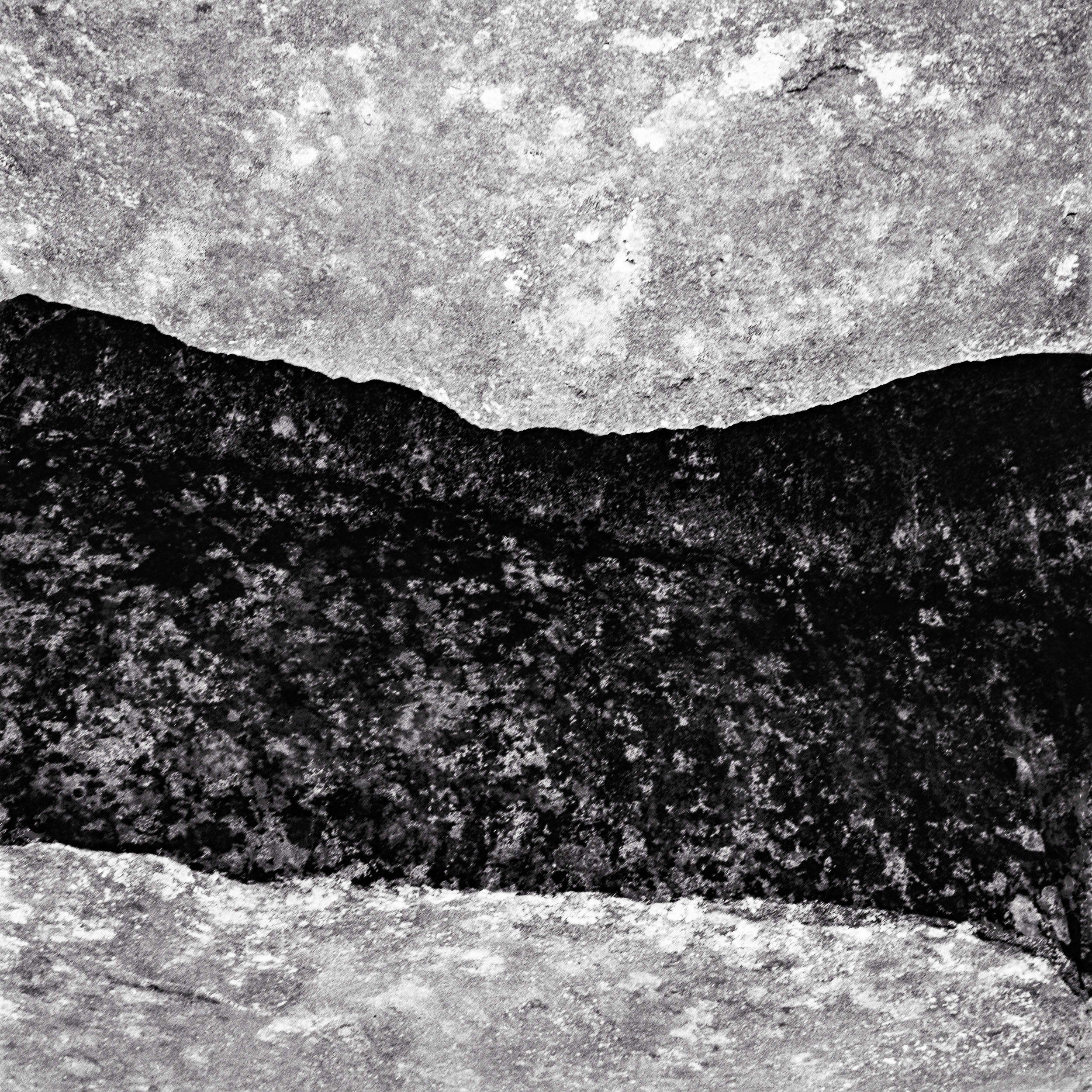 black and white analog photography of rocks in nothern Brittany, from the series solid as a rock by Emmanuel Pineau
