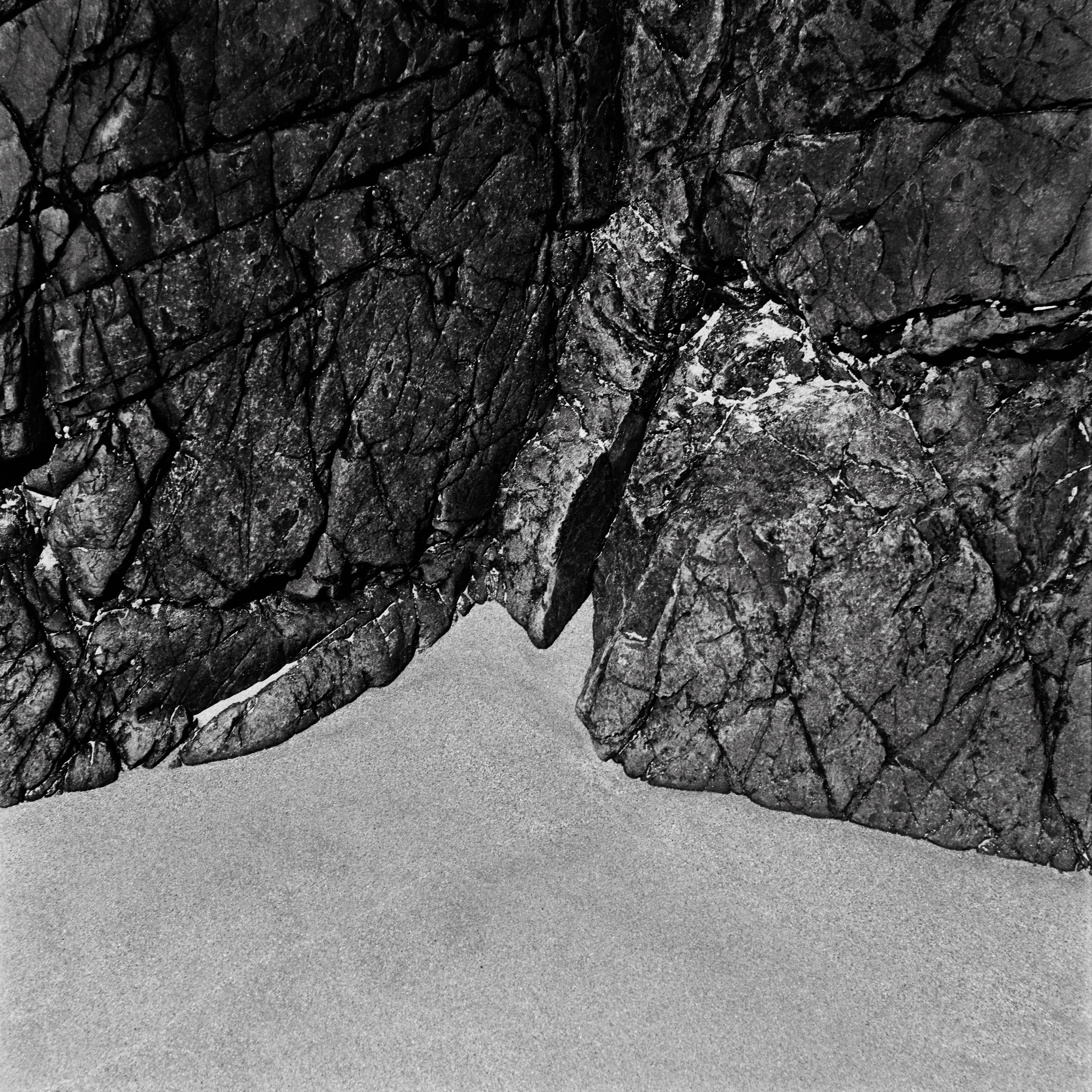 black and white analog photography of rocks in nothern Brittany, from the series solid as a rock by Emmanuel Pineau