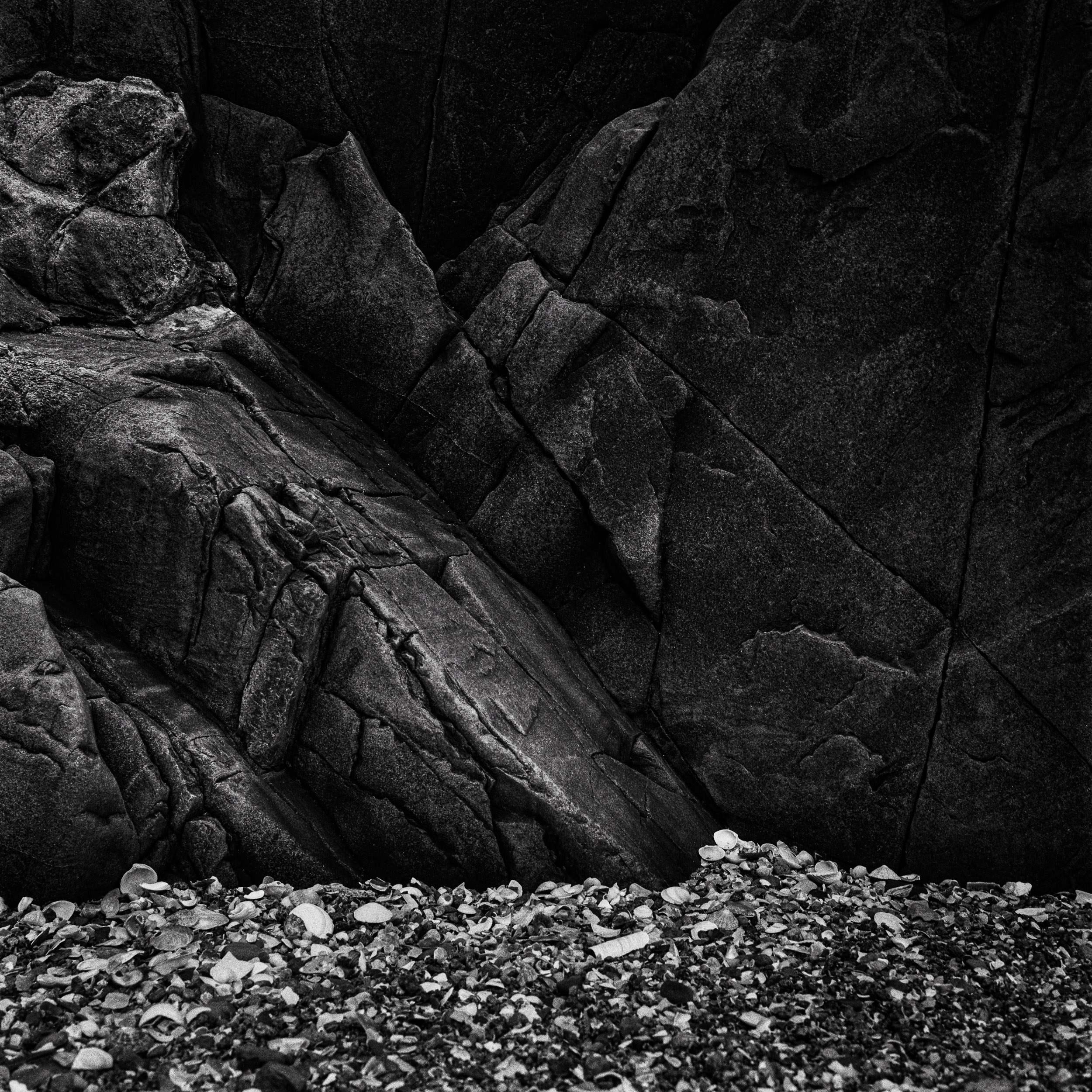 black and white analog photography of rocks in nothern Brittany, from the series solid as a rock by Emmanuel Pineau