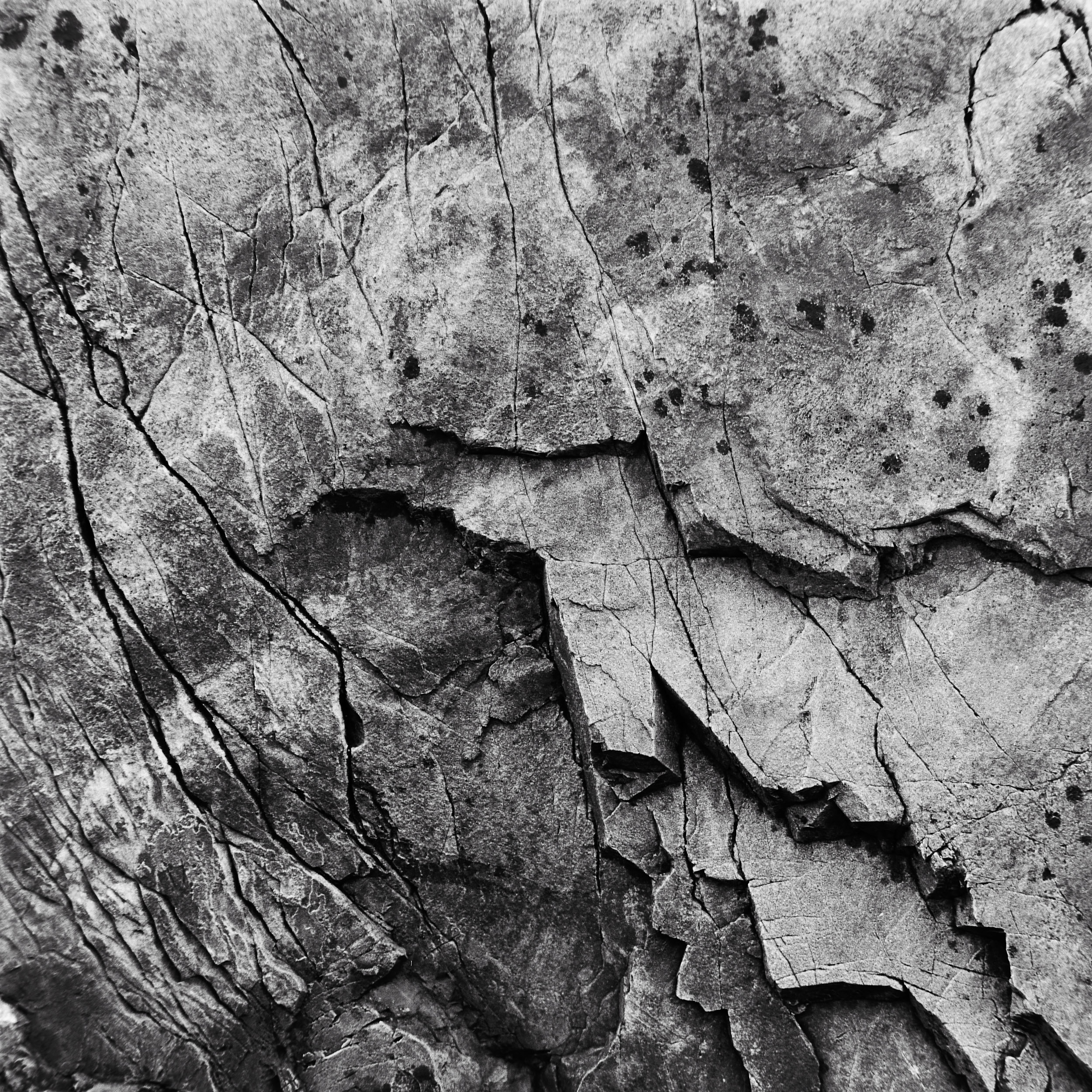 black and white analog photography of rocks in nothern Brittany, from the series solid as a rock by Emmanuel Pineau
